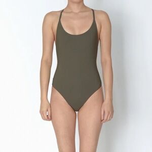 Classic Uno Lido swimsuit, small, olive green